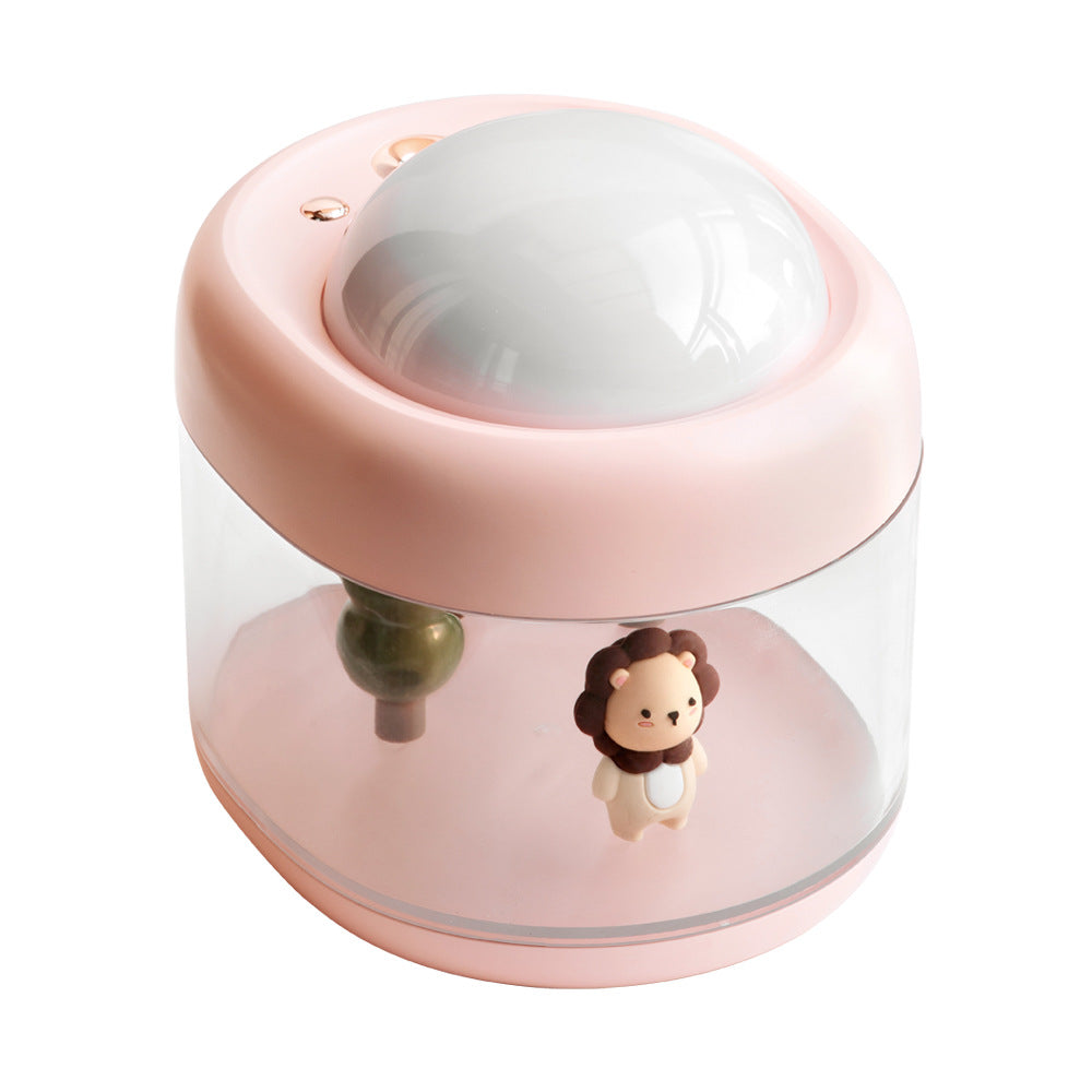 Cute pet projection humidifier micro landscape large fog volume cute cartoon interior USB desktop small night light humidifier