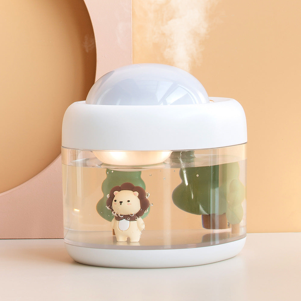 Cute pet projection humidifier micro landscape large fog volume cute cartoon interior USB desktop small night light humidifier