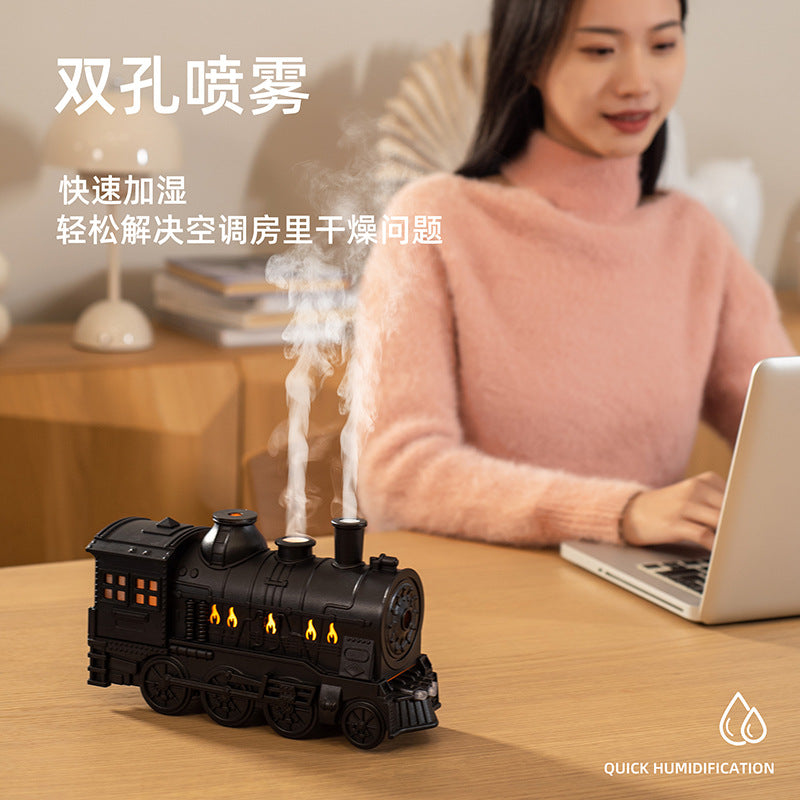 Cross-border new product small train aromatherapy machine essential oil diffuser desktop retro ornaments humidifier home large fog volume remote control