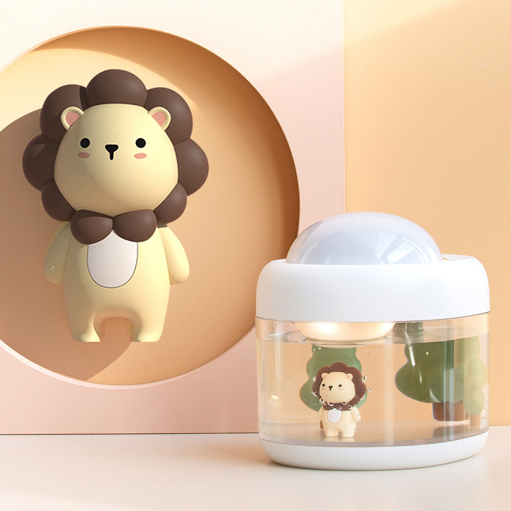 Cute pet projection humidifier micro landscape large fog volume cute cartoon interior USB desktop small night light humidifier