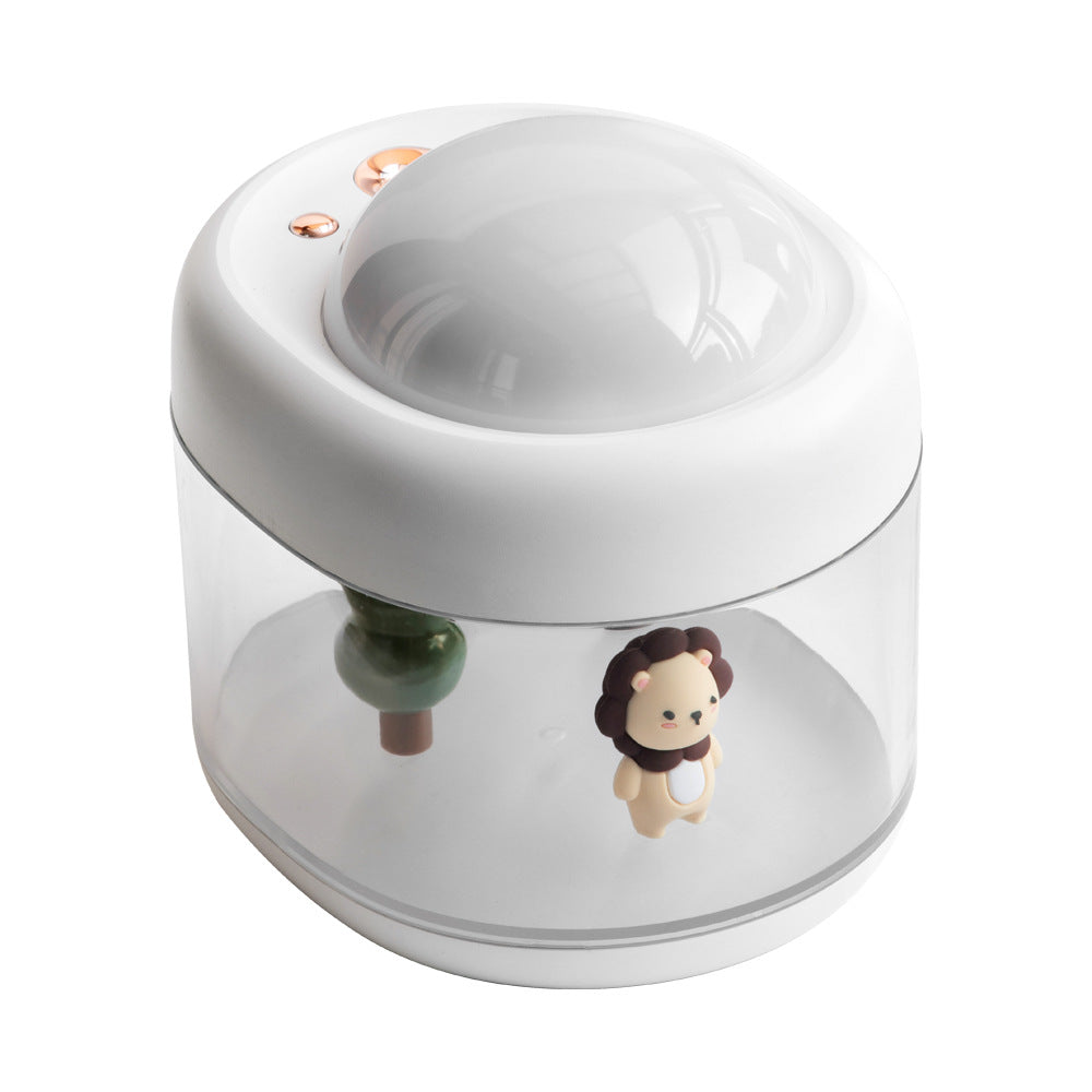 Cute pet projection humidifier micro landscape large fog volume cute cartoon interior USB desktop small night light humidifier