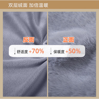 Smart heated blanket/shawl, wearable winter home blanket, faux rabbit fur warm cover, sofa blanket, electric blanket