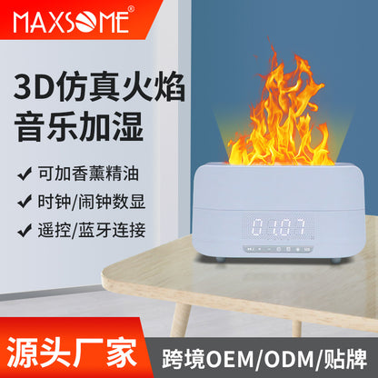 New Flame Humidifier Home Aroma Diffuser Bluetooth Speaker Simulation Flame Office Small Speaker Bedroom Atmosphere Light