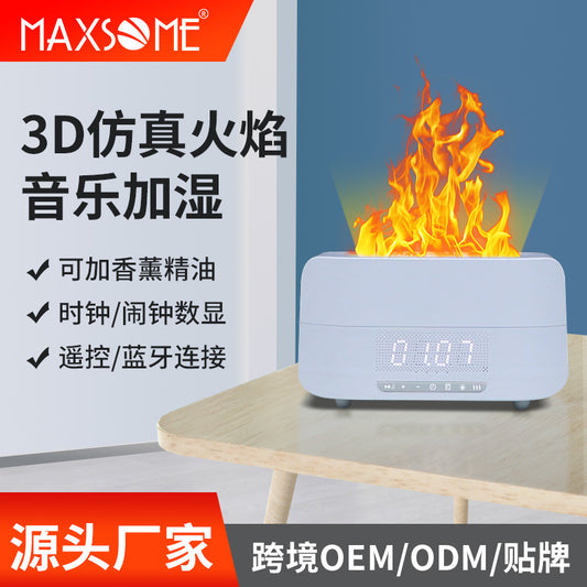 New Flame Humidifier Home Aroma Diffuser Bluetooth Speaker Simulation Flame Office Small Speaker Bedroom Atmosphere Light