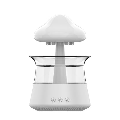 Mushroom Cloud Humidifier Household Heavy Fog Volume Capacity Household Bedroom Lamp Rain Drops Cross-Border Wood Grain Essential Oil Aromatherapy Machine